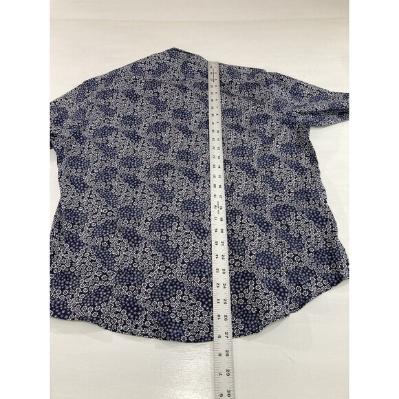 Guide London Men’s Shirt L Blue Floral Print Button Up Cotton Casual Preppy - Picture 7 of 8